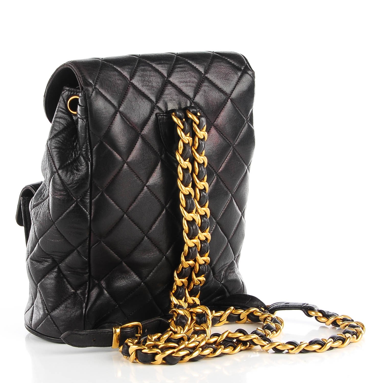 Chanel Lambskin Quilted Backpack Black 3 of 9