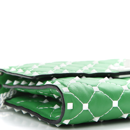Valentino Garavani Lambskin Free Rockstud Spike Wallet On Chain Peppermint 7 of 8