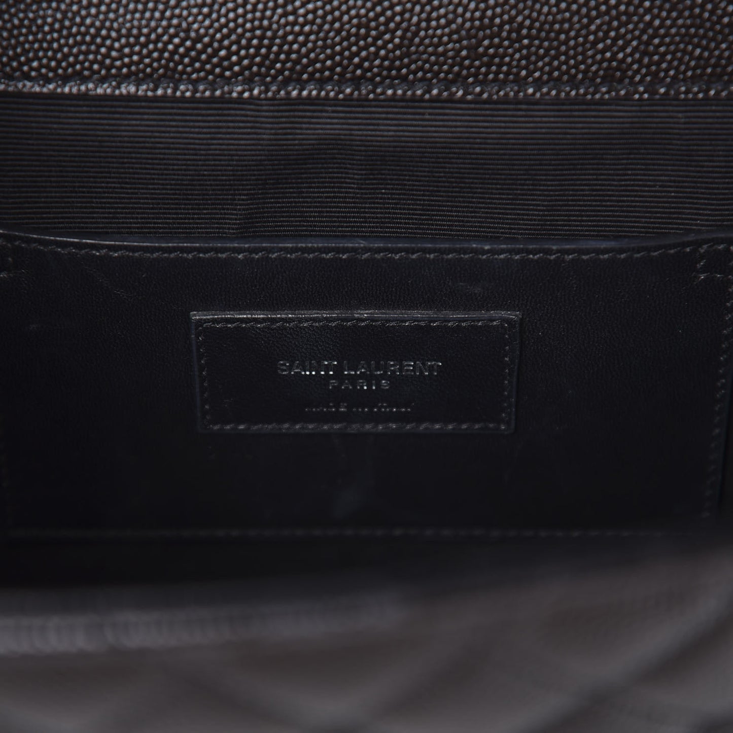 Grain De Poudre Textured Mixed Matelasse Triquilt Medium Monogram Satchel Black