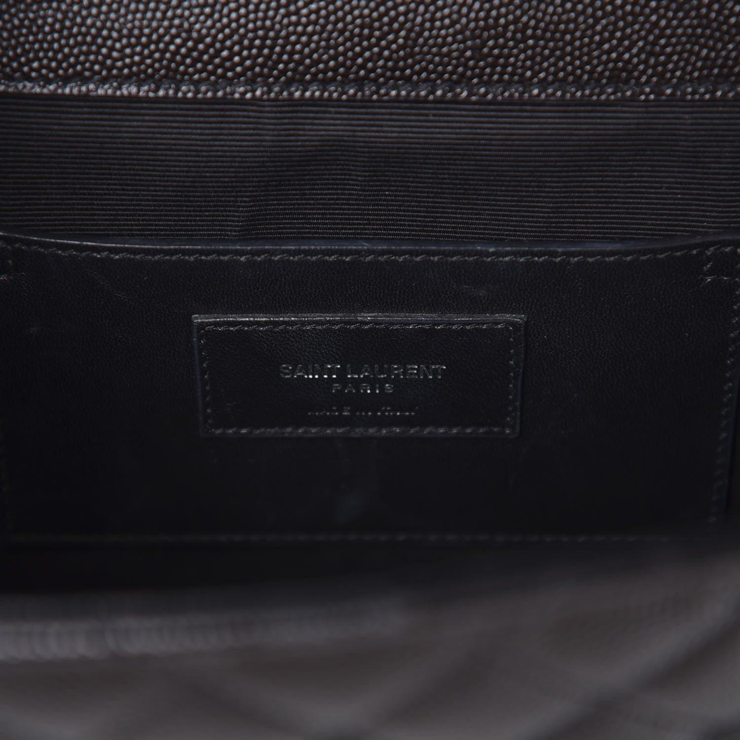 Saint Laurent Grain De Poudre Textured Mixed Matelasse Triquilt Medium Monogram Satchel Black 8 of 9