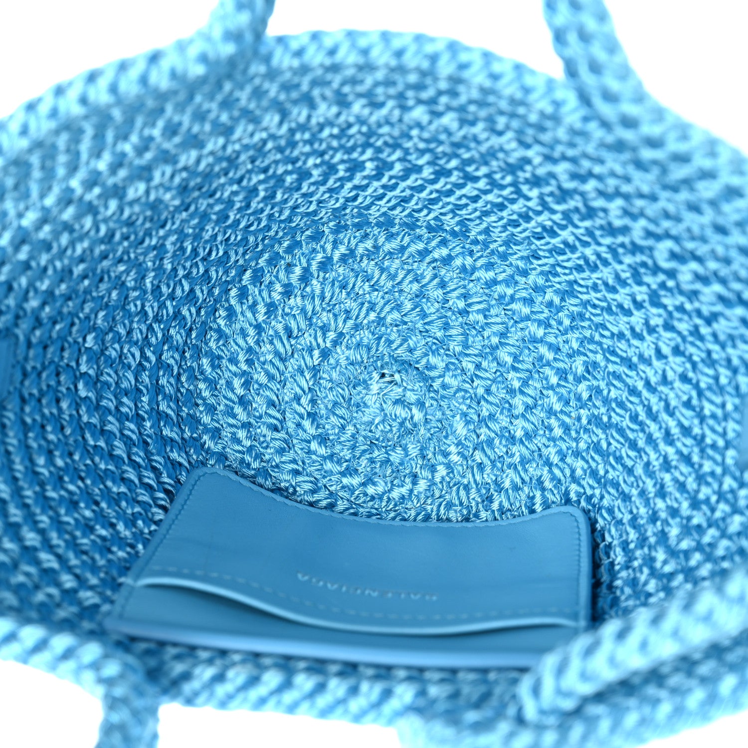 Balenciaga Nylon Lambskin Woven Mini Ibiza Basket With Strap Azur White 5 of 9