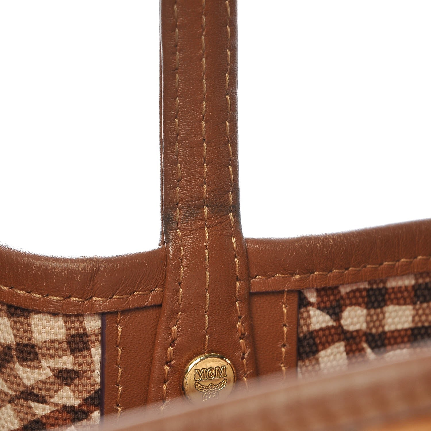 MCM Visetos Medium Liz Reversible Shopper Tote Cognac 12 of 19