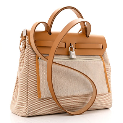 Hermes Vache Hunter Criss Viking Herbag Zip Retourne 31 PM Ecru Beige Naturel 4 of 15