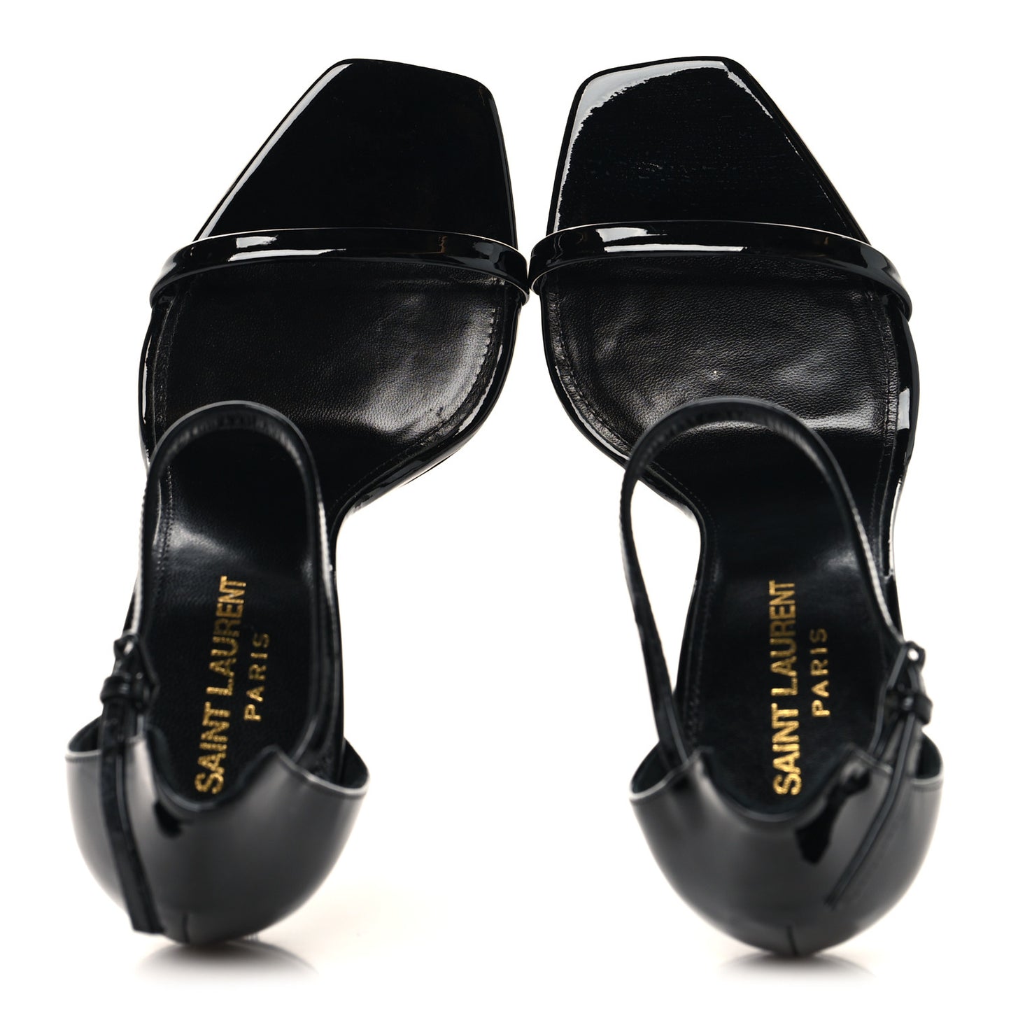 Patent Calfskin Opyum 110 Sandals 36.5 Black