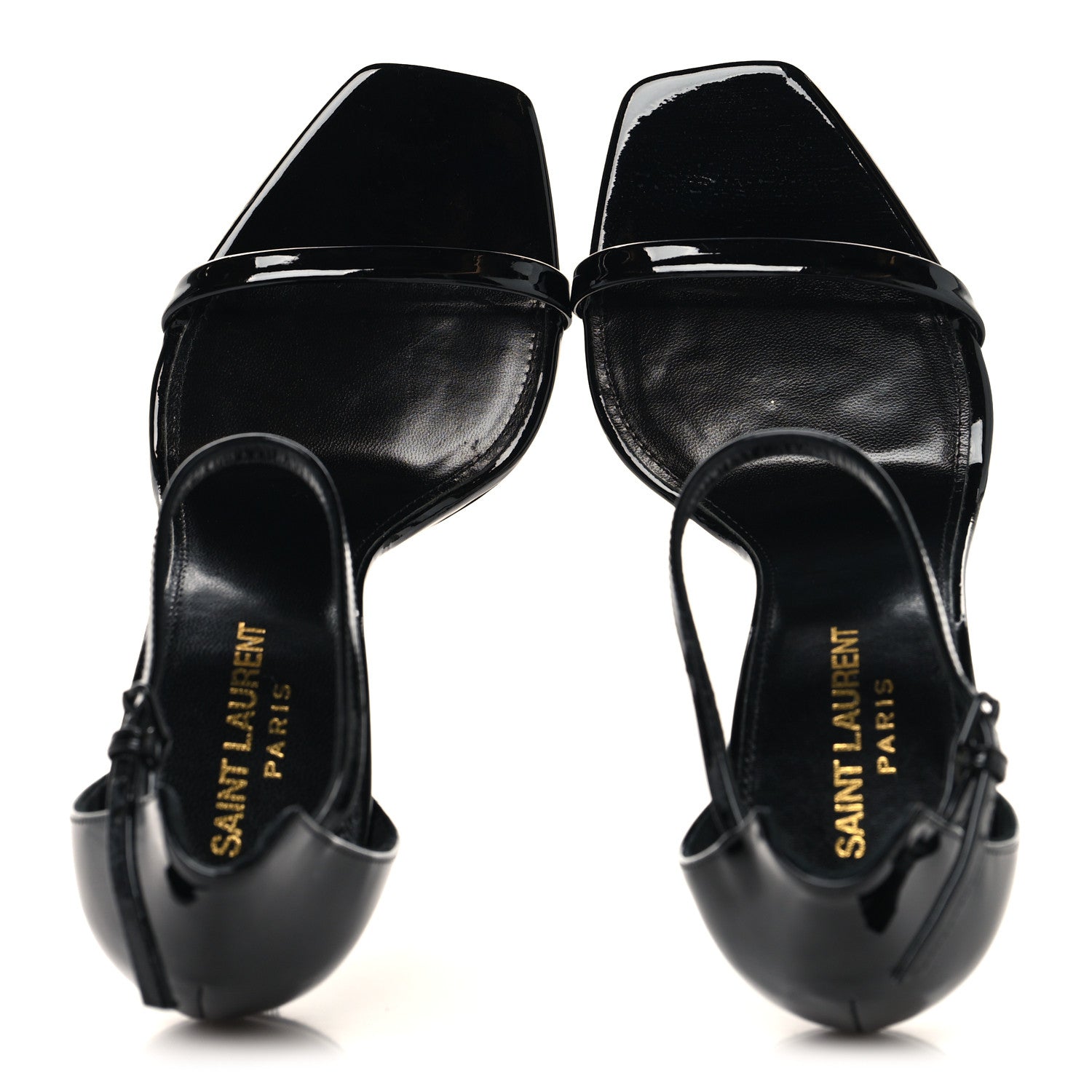 Saint Laurent Patent Calfskin Opyum 110 Sandals 36.5 Black 2 of 9