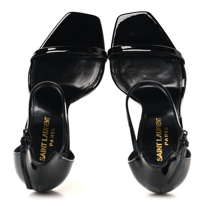 Saint Laurent Patent Calfskin Opyum 110 Sandals 36.5 Black 2 of 9