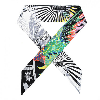 Hermes Silk Mythiques Phoenix Coloriages Twilly Blanc Noir Multicolor 1 of 5
