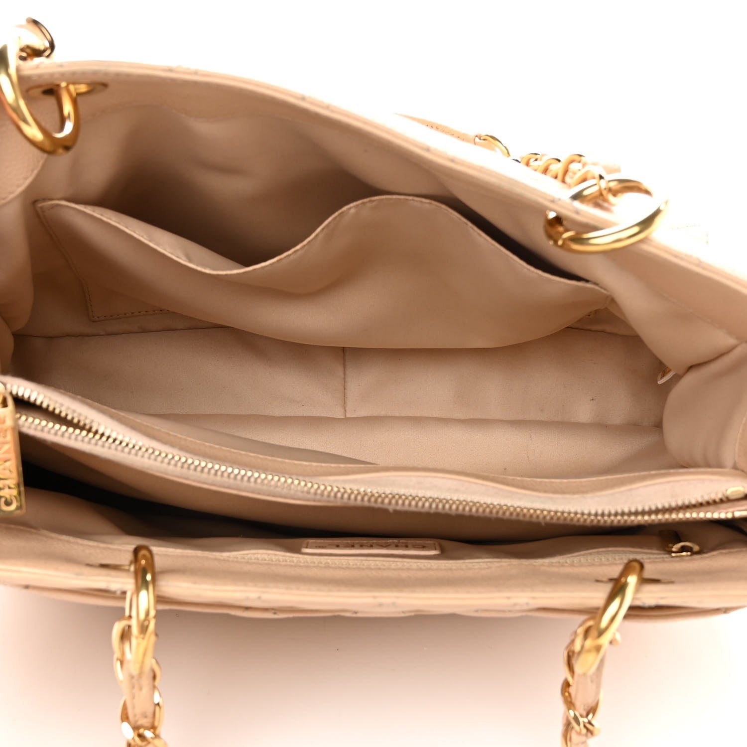Chanel Caviar Quilted Grand Shopping Tote GST Beige Clair 5 of 14