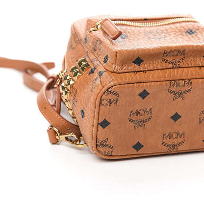 MCM Visetos Side Stud X-Mini Stark Backpack Cognac 7 of 9