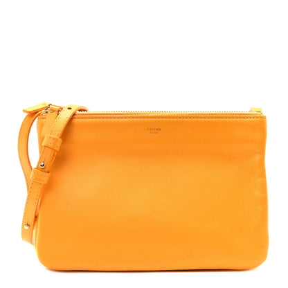 Celine Lambskin Small Trio Crossbody Bag Saffron 1 of 9