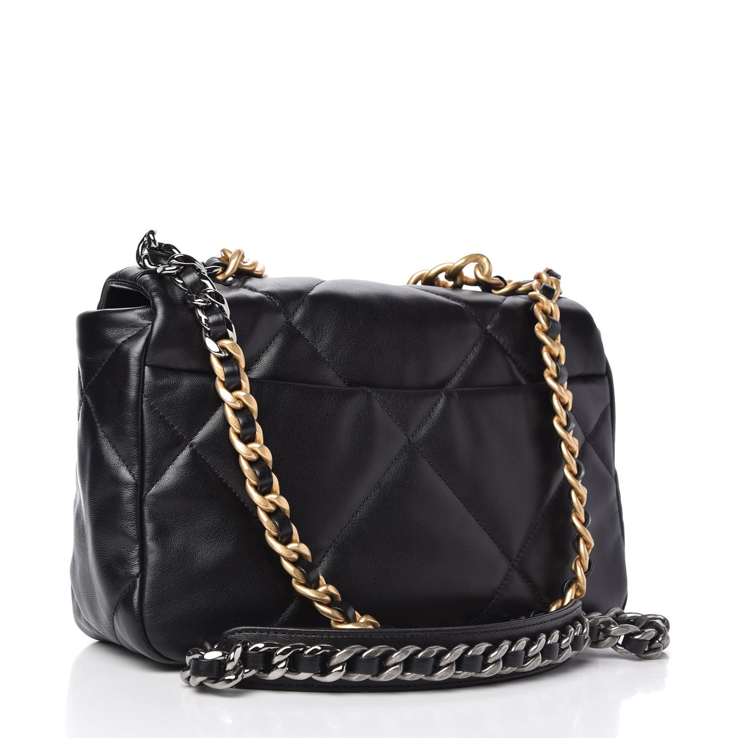 Chanel Shiny Goatskin Quilted Medium Chanel 19 Flap Black 3 of 11