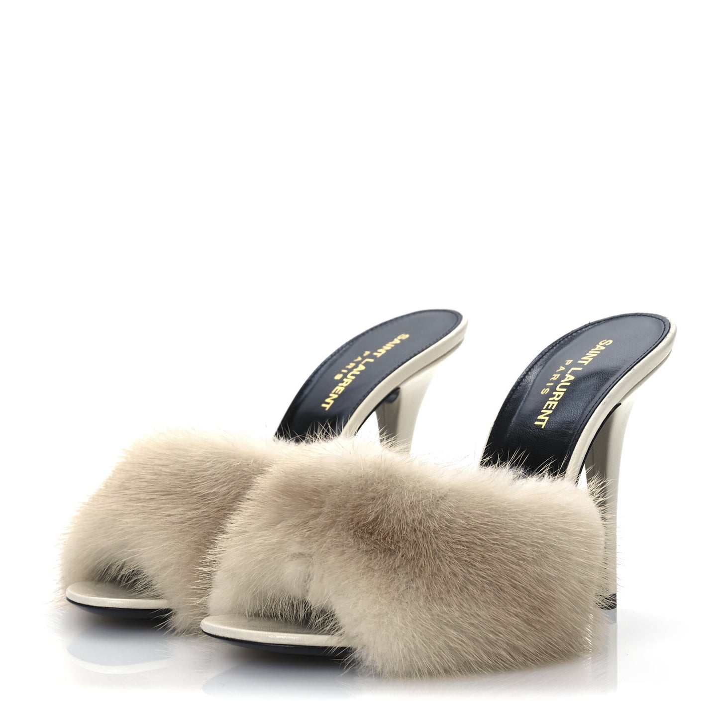 Mink Calfskin Roy Mule Sandals 39 Cream