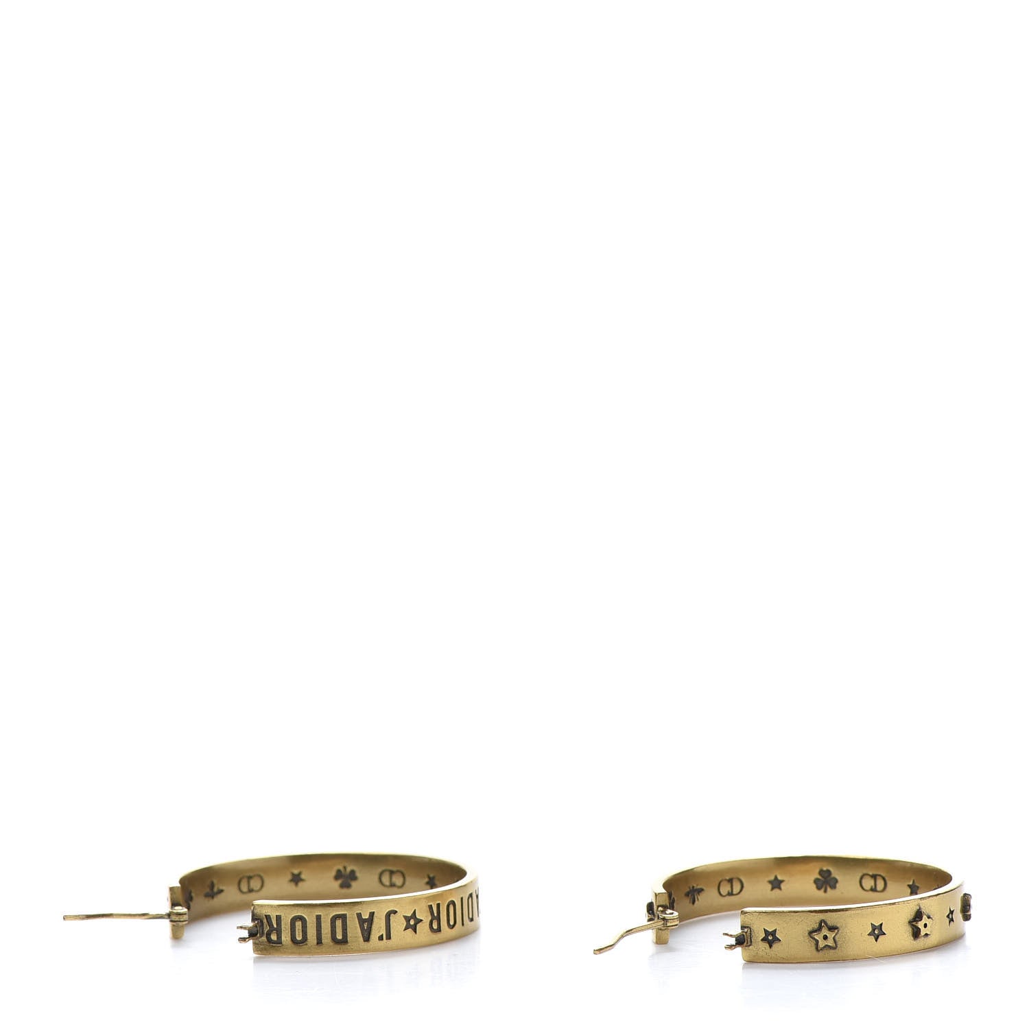 Christian Dior Metal J'adior Medium Hoop Earrings Antique Gold 4 of 8