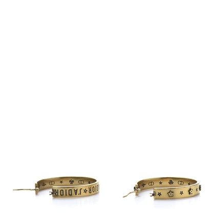 Christian Dior Metal J'adior Medium Hoop Earrings Antique Gold 4 of 8
