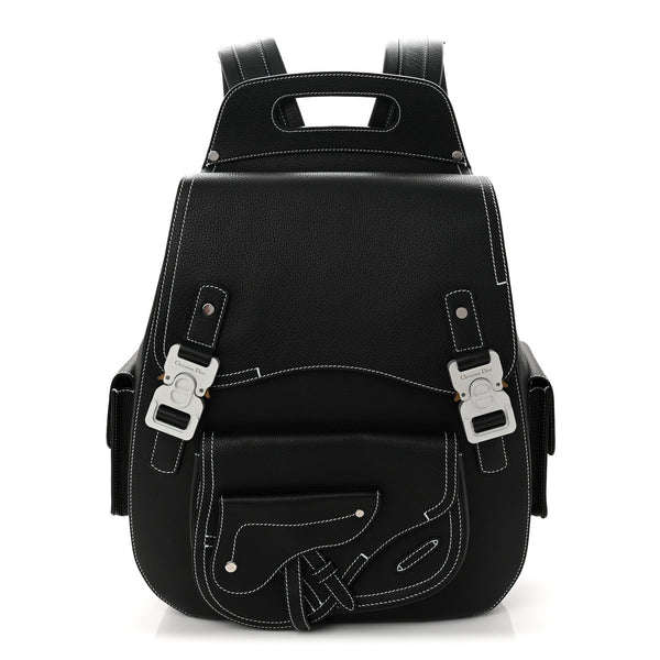 Christian Dior Grained Calfskin Maxi Gallop Backpack Black 1819157