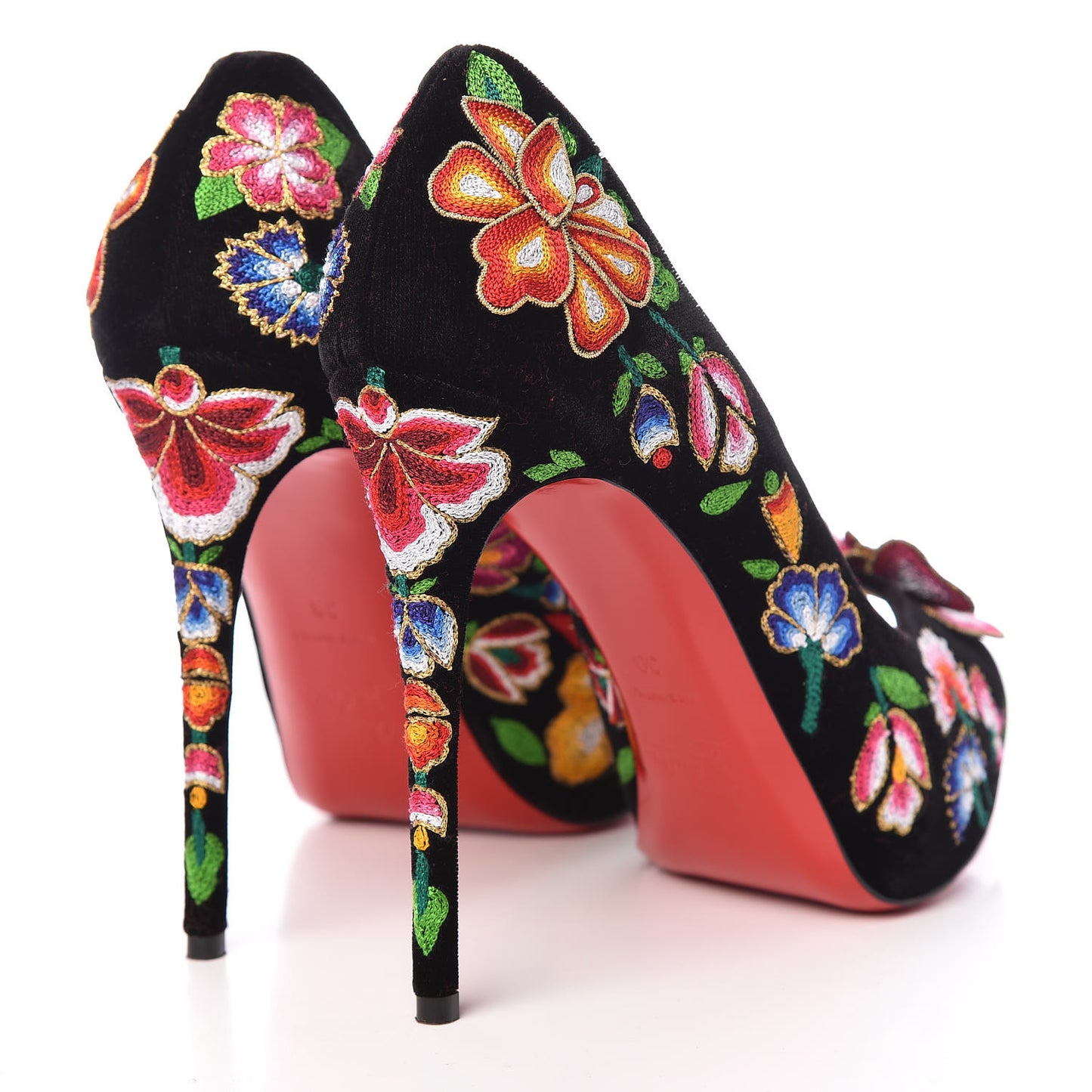 Suede Embroidered Folklo 120 Pumps 39 Multi