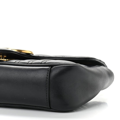 Gucci Calfskin Matelasse Mini GG Marmont Shoulder Bag Black 10 of 15