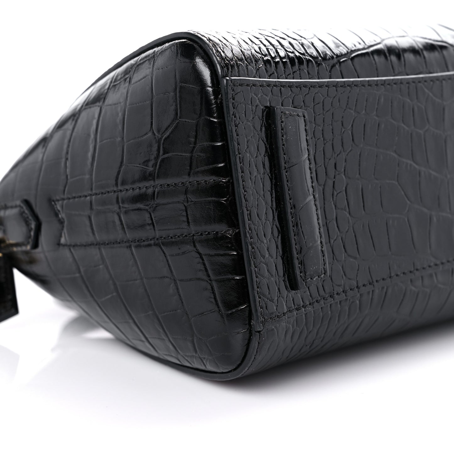 Calfskin Crocodile Embossed Mini Antigona Black