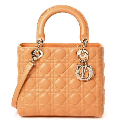 Christian Dior Lambskin Cannage Medium Lady Dior Orange 1 of 7