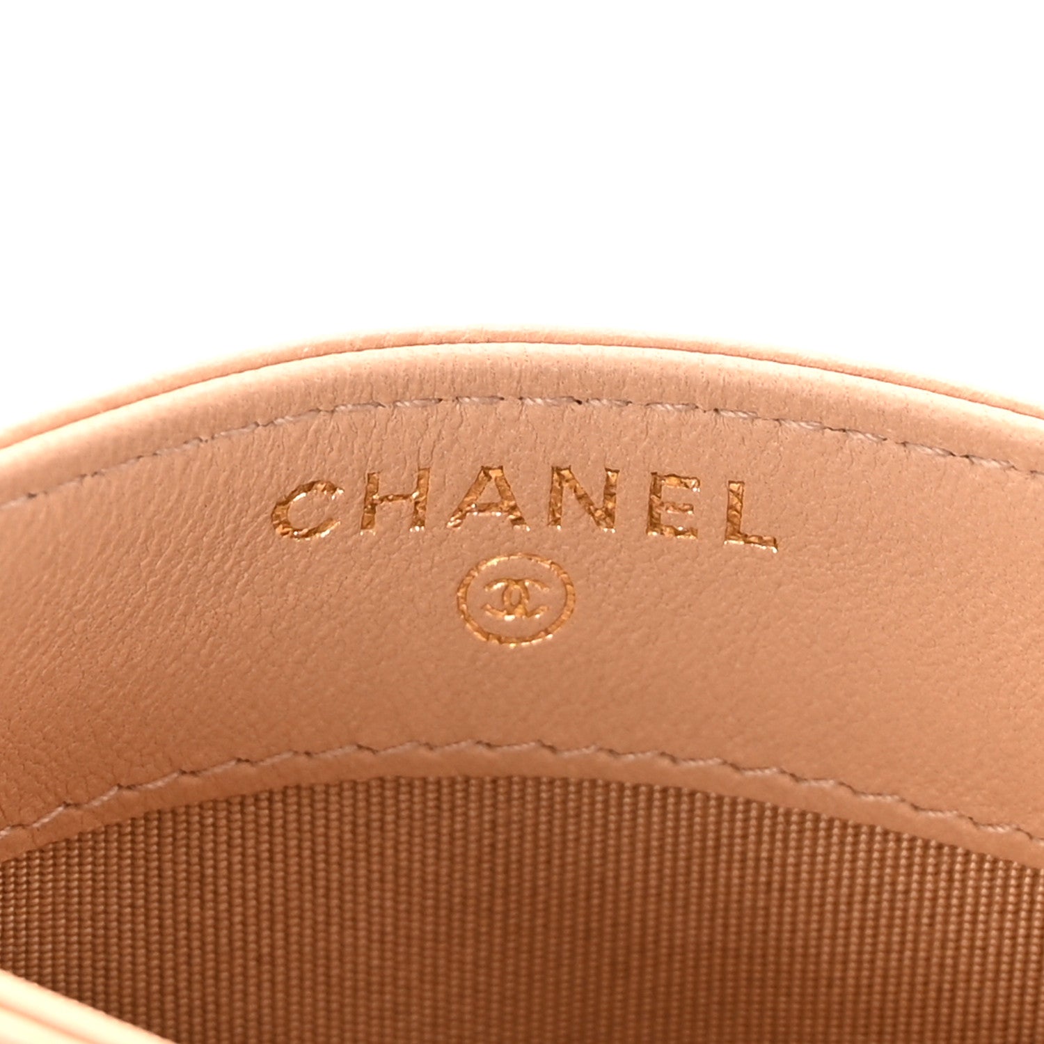Chanel Sheepskin Chevron Quilted Card Holder Beige 6 of 9