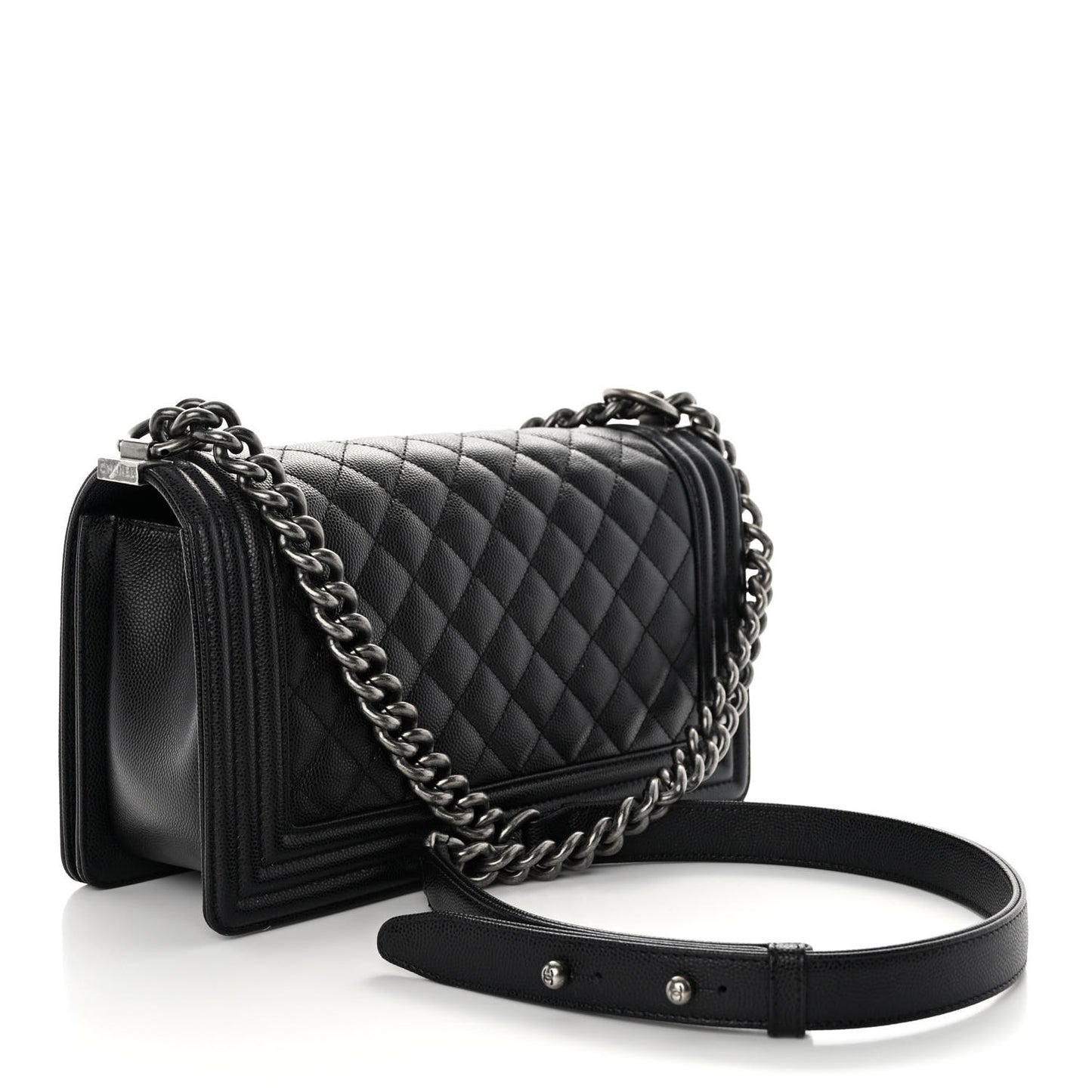 Caviar Quilted Medium Boy Flap Black