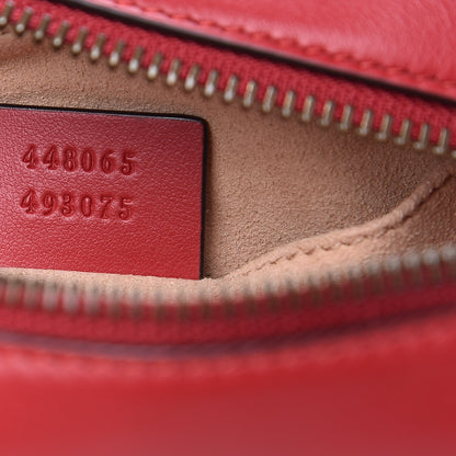 Gucci Calfskin Matelasse Mini GG Marmont Chain Shoulder Bag Hibiscus Red 7 of 11