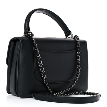 Chanel Calfskin Small Trendy CC Dual Handle Flap Bag Black 2 of 15