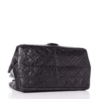 Chanel Metallic Calfskin Quilted XL Accordion Reissue Flap Black 4 of 10
