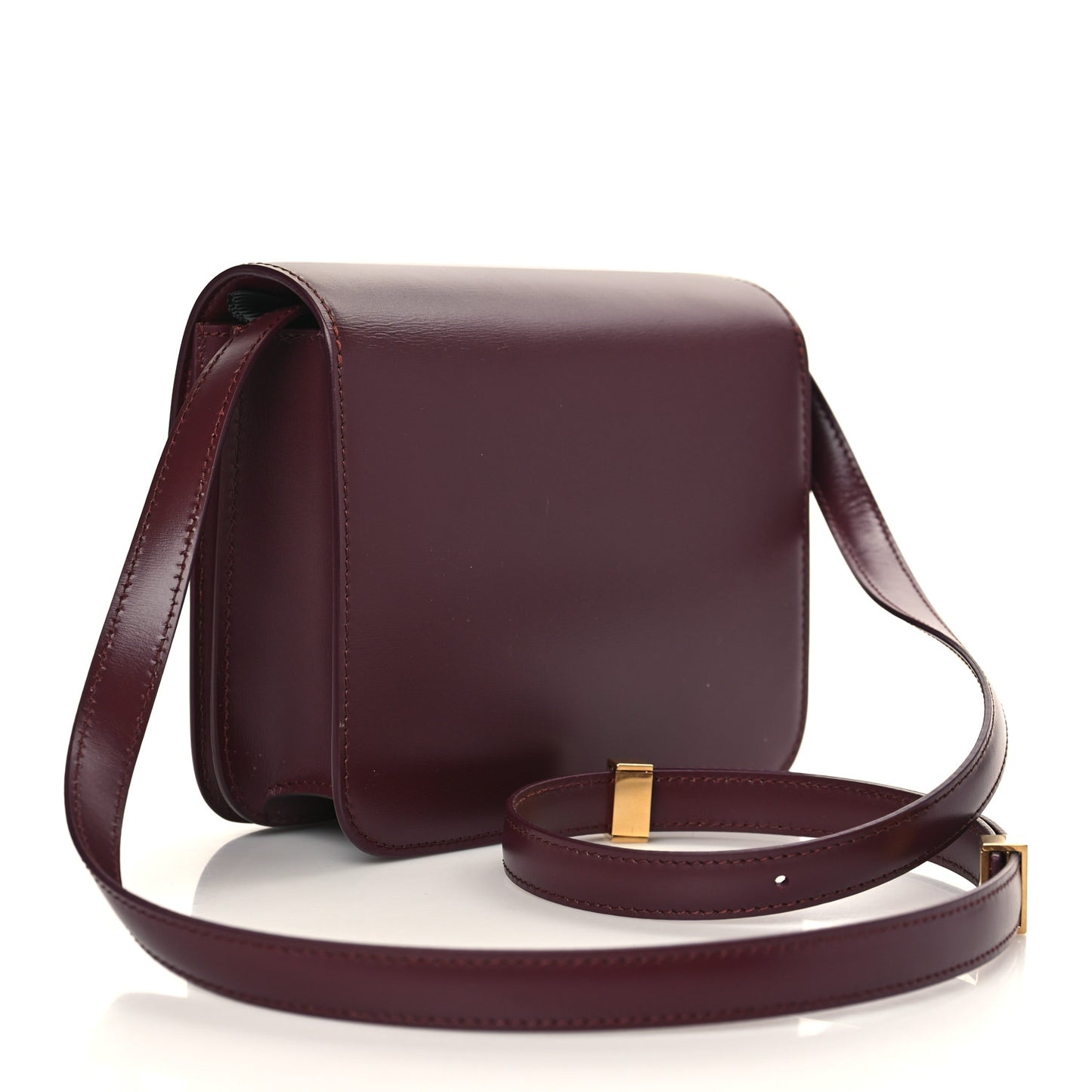 Box Calfskin Teen Classic Box Flap Bag Burgundy