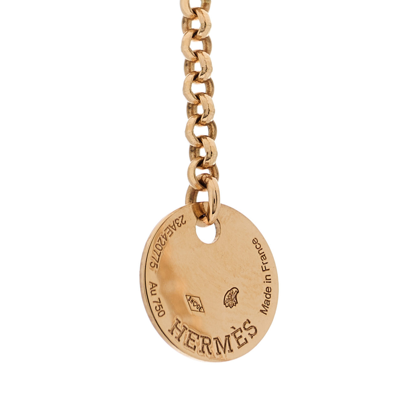Hermes 18K Rose Gold Kelly Clochette Necklace 5 of 7