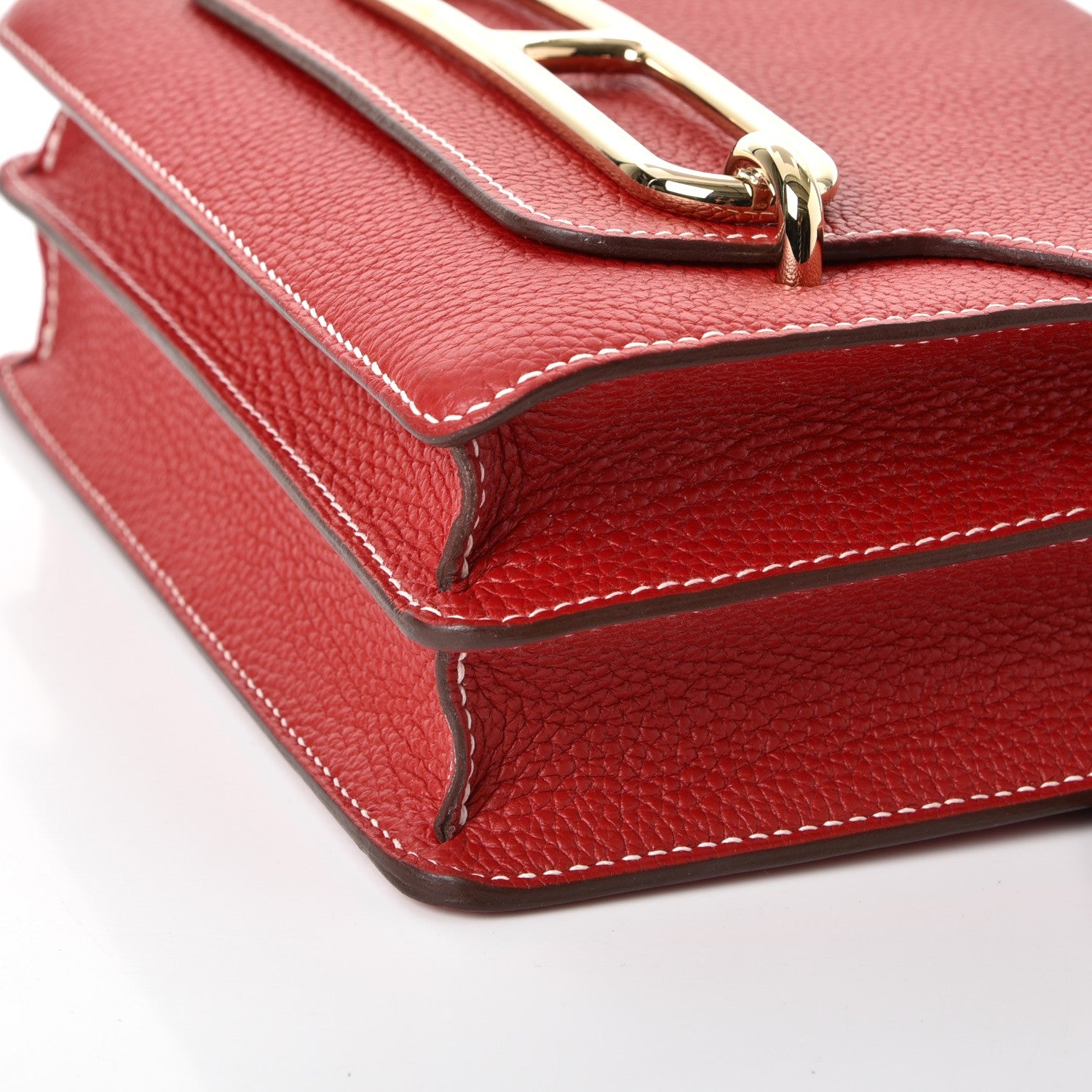 Hermes Taurillon Clemence Sac Roulis 23 Rouge Casaque 8 of 9