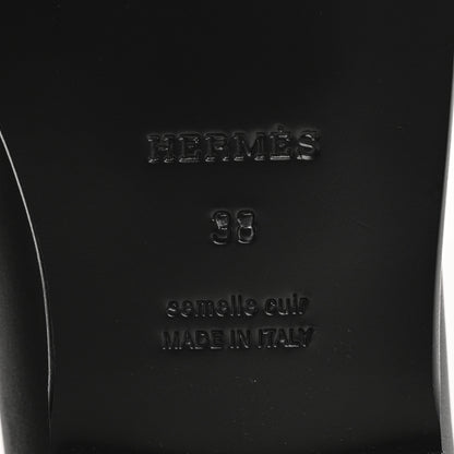 Hermes Calfskin Womens Destin Loafer 38 Black 8 of 10