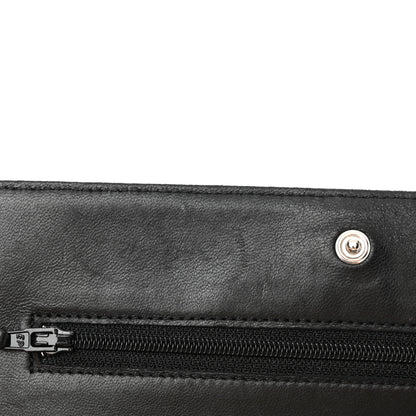Chanel Lambskin Camellia Embossed Wallet on Chain WOC Black 12 of 17