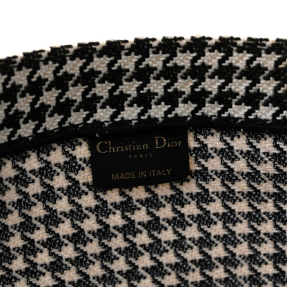 Christian Dior Canvas Houndstooth Embroidered Large Book Tote Black White 6 of 12