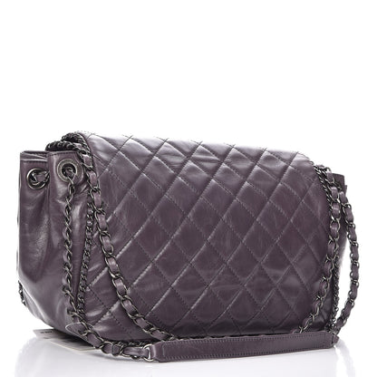 Chanel Calfskin Quilted Large CC Enchained Accordion Flap Grey 3 of 8