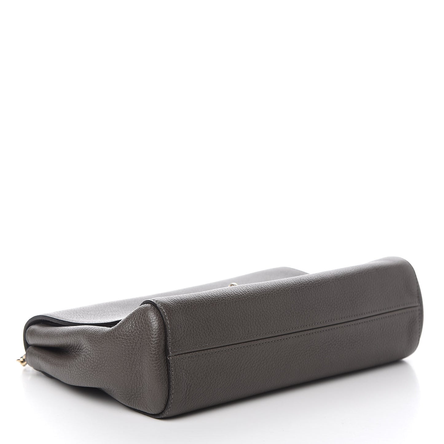 Small Classic Grain Calfskin Medium Lily Flap Grey