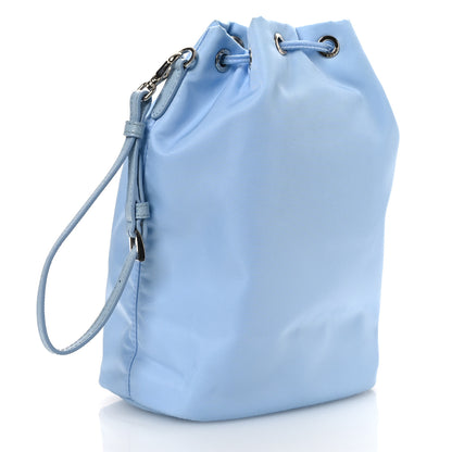 Prada Re-Nylon Saffiano Vela Bucket Wristlet Celeste 3 of 11