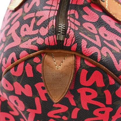 Louis Vuitton Monogram Graffiti Speedy 30 Fuchsia 8 of 12