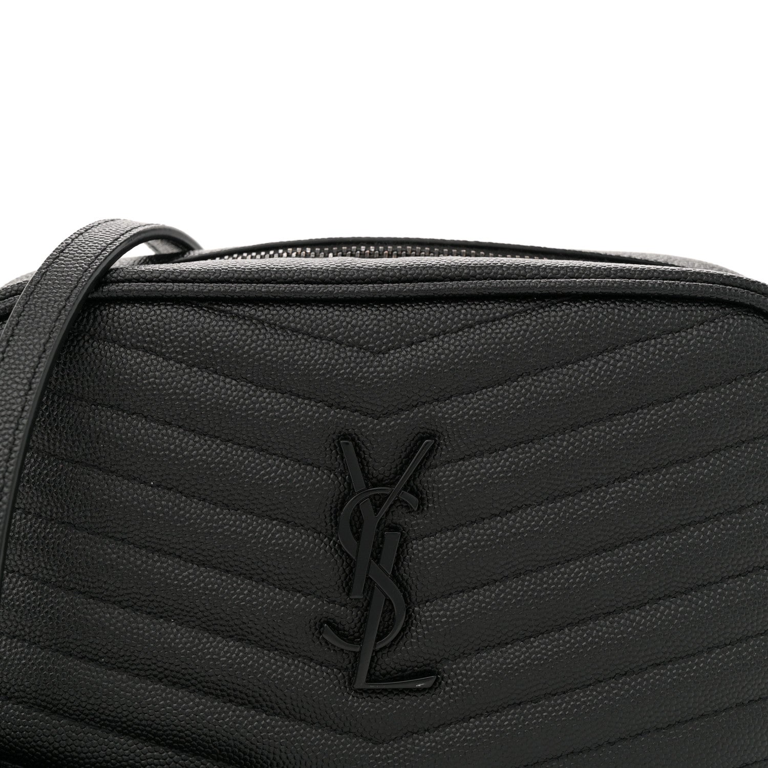 Saint Laurent Grain De Poudre Matelasse Monochrome Monogram Mini Lou Camera Bag Black 8 of 10