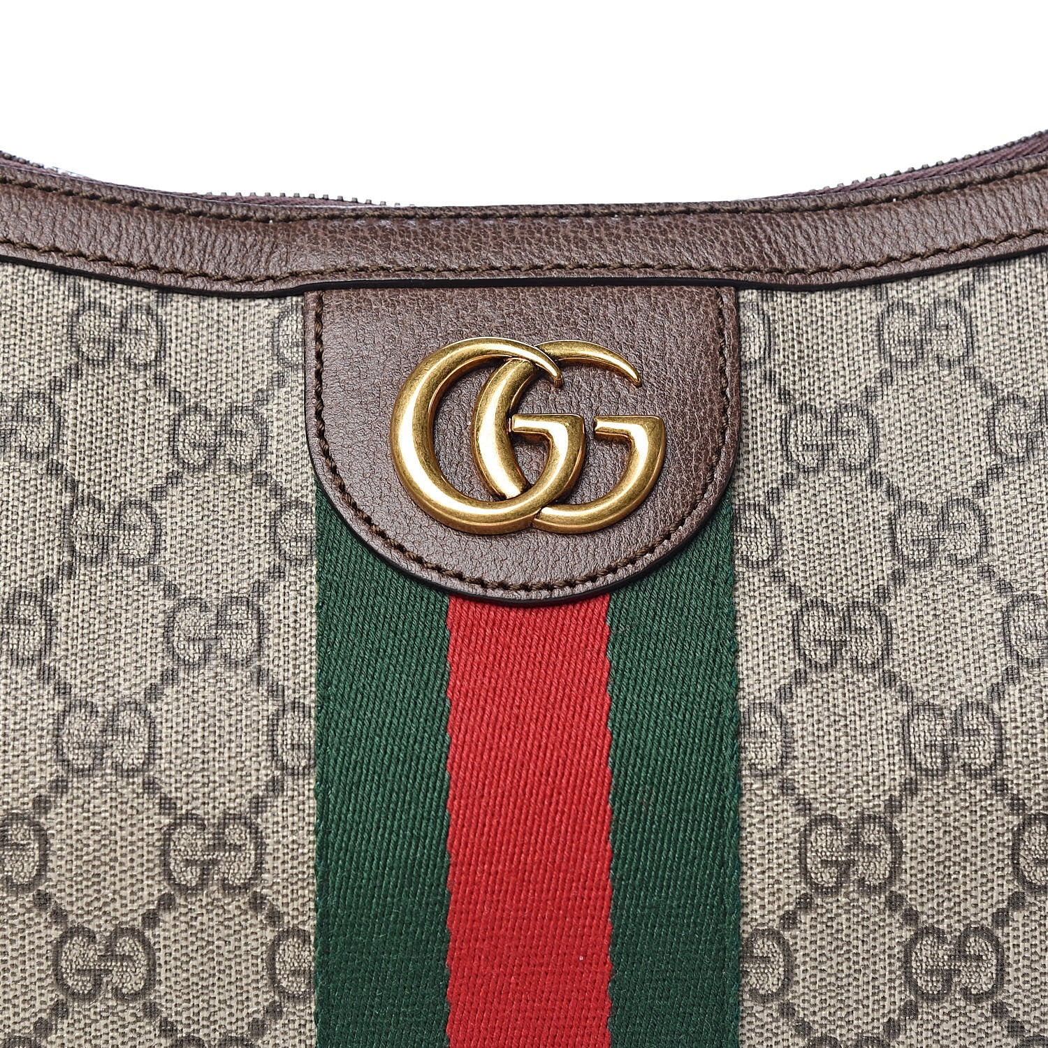 Gucci GG Supreme Monogram Web Ophidia Half Moon Hobo Brown 8 of 10