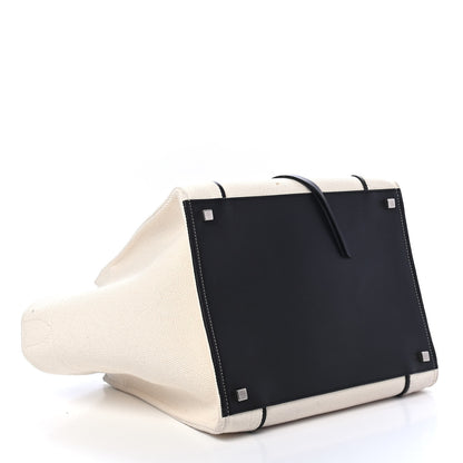 Celine Cotton Canvas Medium Phantom Luggage White Black 4 of 11