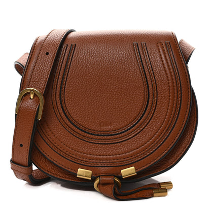 Chloe Grained Calfskin Small Marcie Saddle Bag Tan 1 of 10