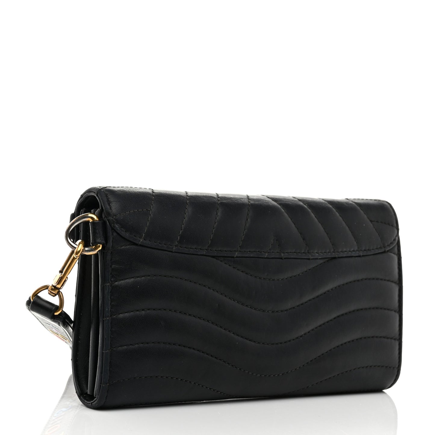 Calfskin New Wave Long Wallet Black