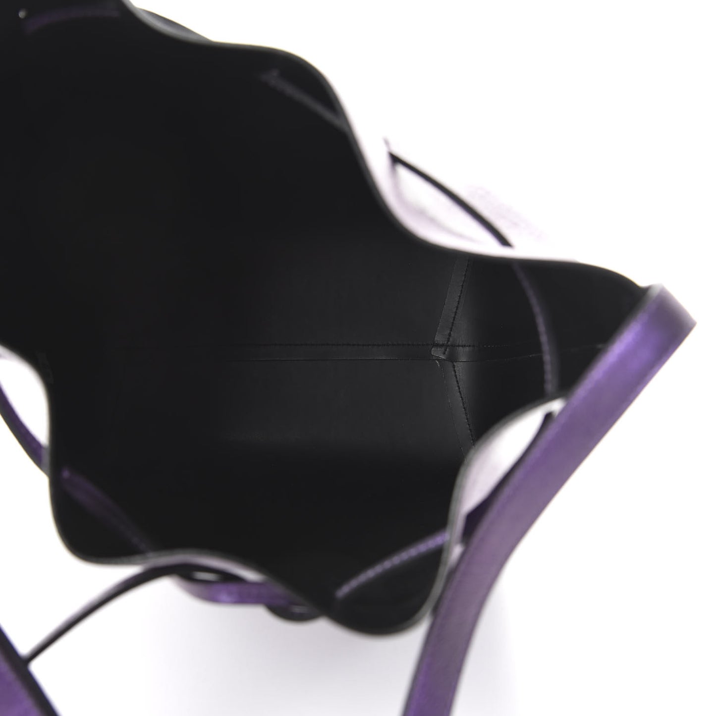 Metallic Calfskin Bucket Bag Purple