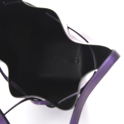 Mansur Gavriel Metallic Calfskin Bucket Bag Purple 5 of 9