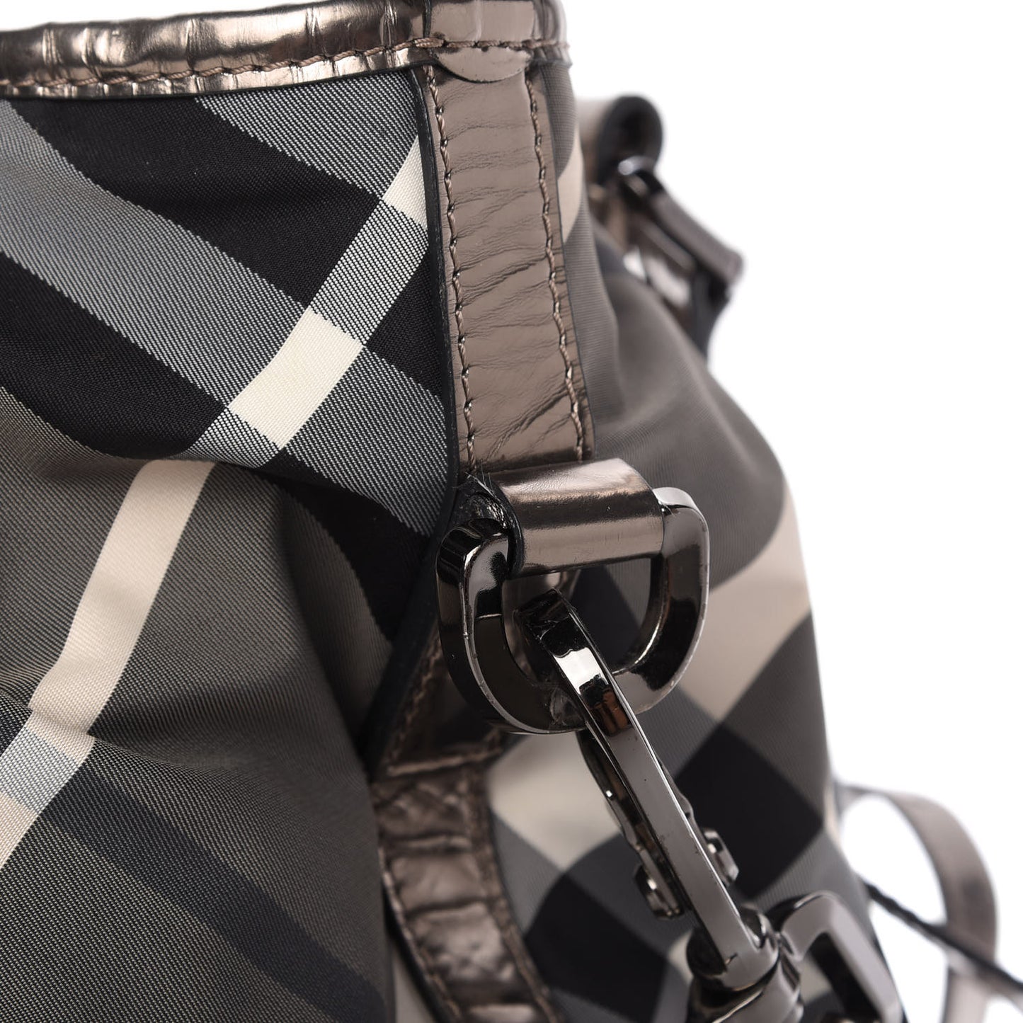 Calfskin Smoked Check Chain Strap Shoulder Bag