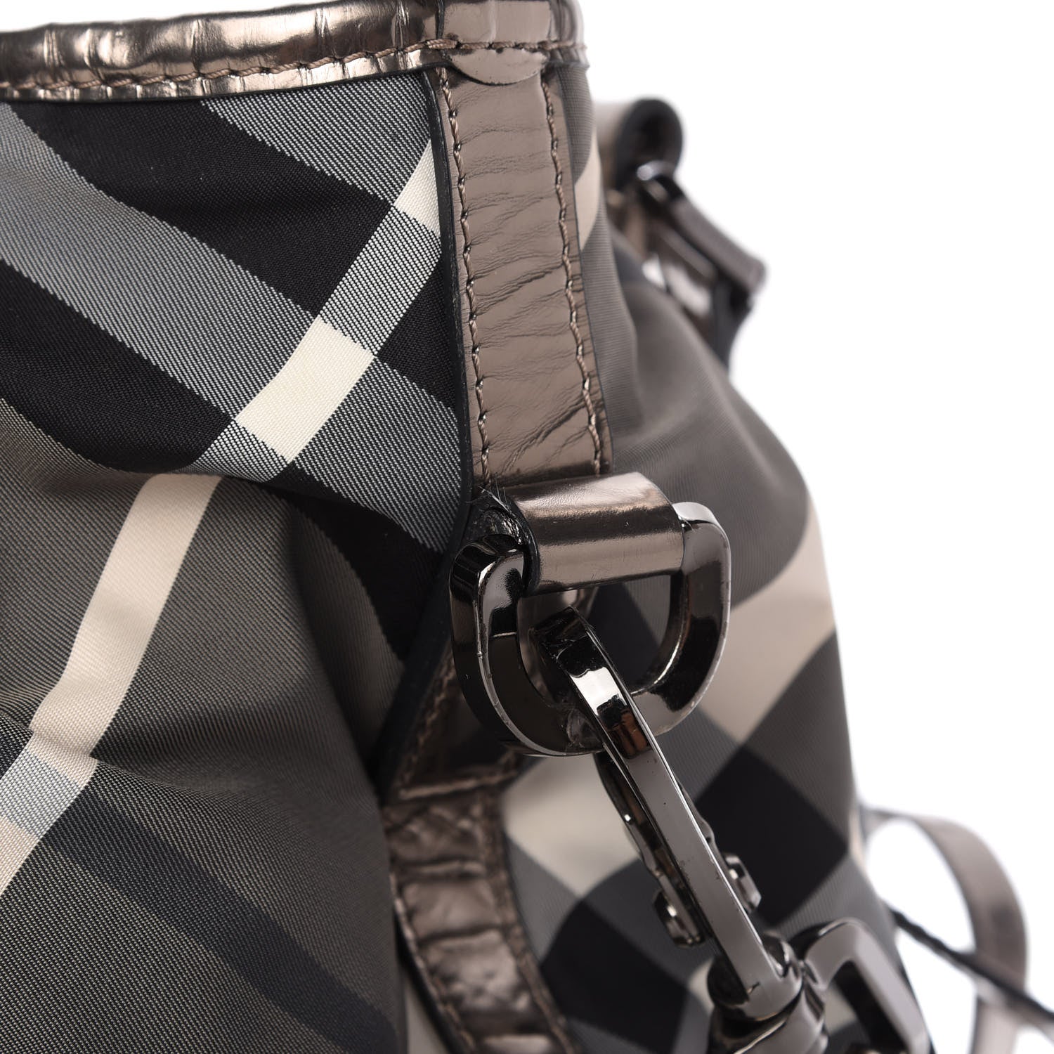 Burberry Calfskin Smoked Check Chain Strap Shoulder Bag 13 of 13