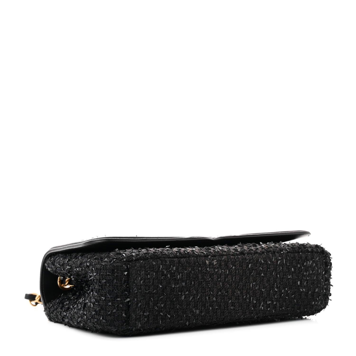 Chanel Tweed Calfskin Quilted Medium CC Filigree Flap Black 4 of 12