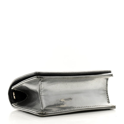 Christian Dior Metallic Patent Micro-Cannage Baby Diorama Flap Bag Silver 3 of 9