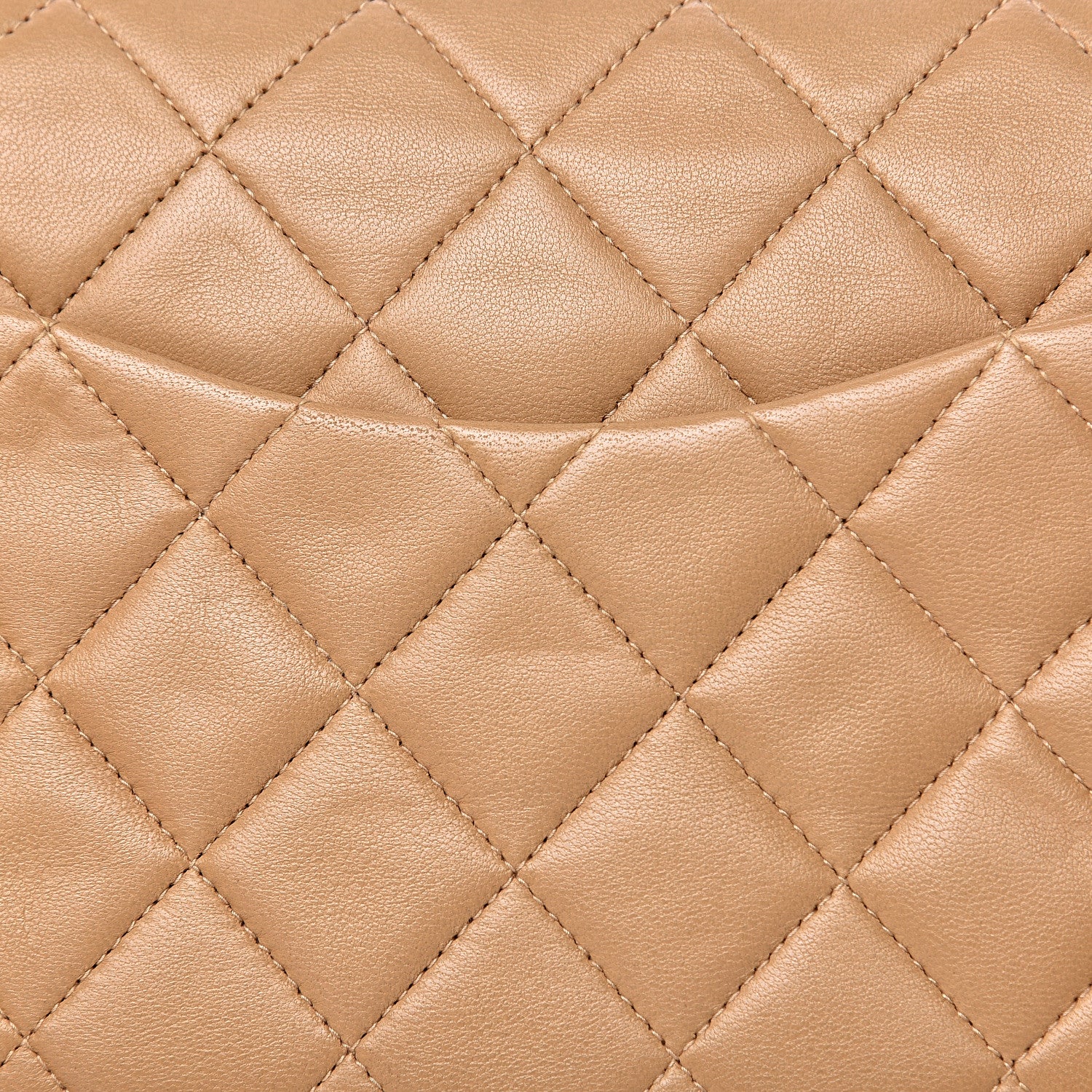 Chanel Lambskin Quilted Medium Double Flap Beige 11 of 14